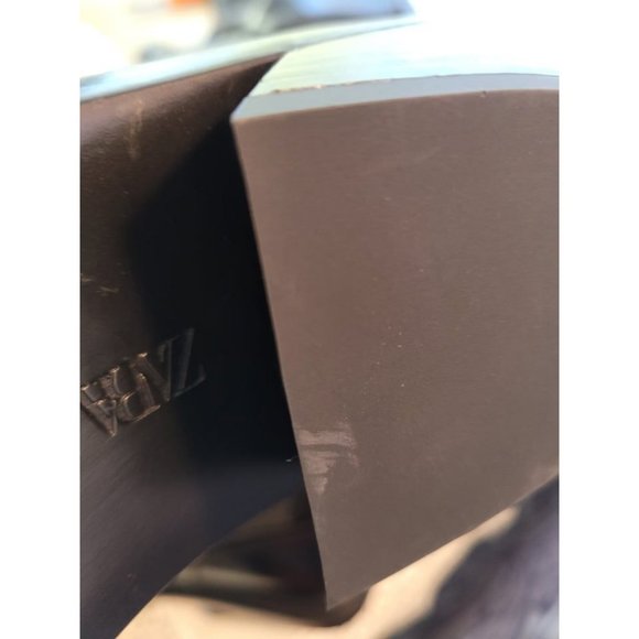 NWOT ZARA LEATHER SQUARE TOE  BOOTS Size  US7.5 EU38 - Picture 8 of 10